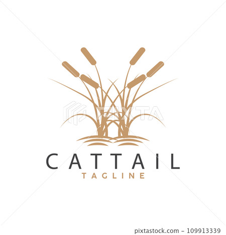 Cattail Logo Design Vector Simple Illustration Symbol Template 109913339
