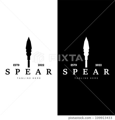 Spear Logo Old Vintage Rustic Simple Design Business Brand Spear Arrow 109913433