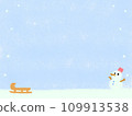 Snowman and sleigh background 109913538