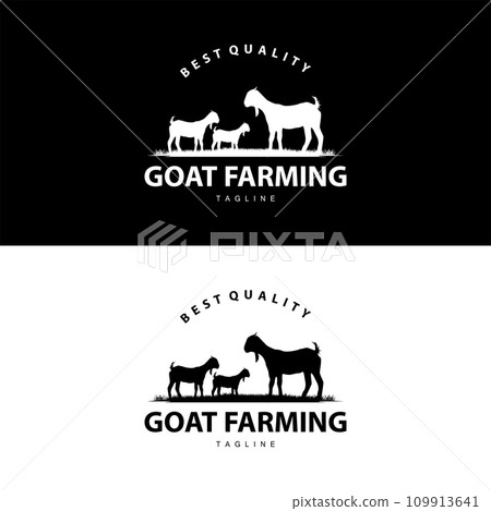 Livestock Goat Logo, Simple Farming Silhouette Design Product Brand Templet Illustration Livestock Goat Logo, Simple Farming Silhouette Design Product Brand Templet Illustration 109913641