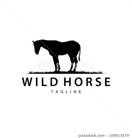 Wild Horse Logo Farm Design Silhouette Simple Vector Illustration Template Wild Horse Logo Farm Design Silhouette Simple Vector Illustration Template 109913679