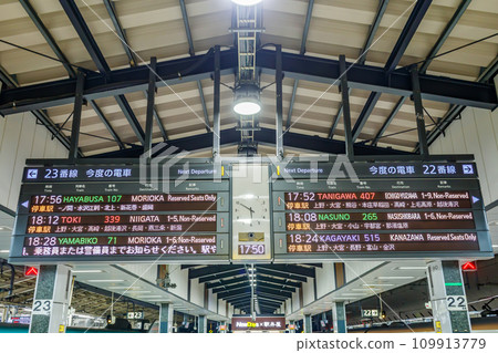 [Transportation image] Shinkansen departure information (Tokyo Station) 109913779