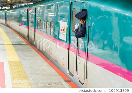 [Transportation image] Tohoku Shinkansen departing (Tokyo Station) 109913809