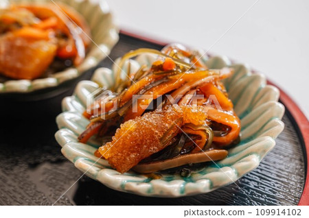 Matsumae pickles on a small plate Matsumae pickles on a small plate 109914102