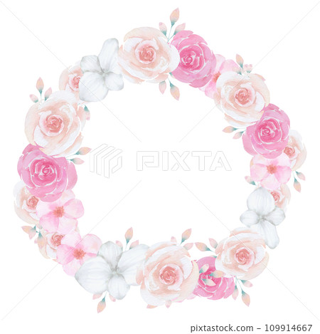 flower wreath and bouquet watercolor clipart flower wreath and bouquet watercolor clipart 109914667