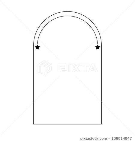 Arch frame border icon with star shape symbol for decorative vintage doodle element for design in vector illustration Arch frame border icon with star shape symbol for decorative vintage doodle element for design in vector illustration 109914947