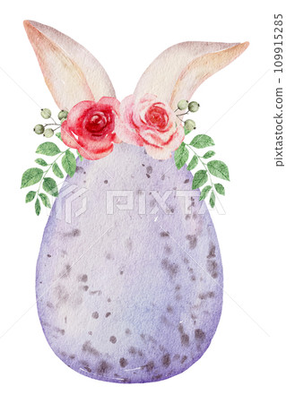 Easter watercolor hand paint clipart 109915285