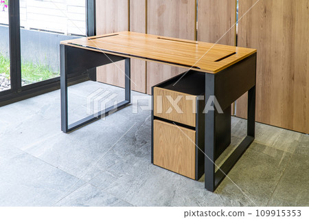 Director's office with large wooden table. Interior design Director's office with large wooden table. Interior design 109915353