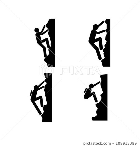 wall climbing icon on white background wall climbing icon on white background 109915389