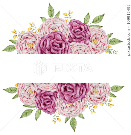 flower wreath watercolor hand paint 109915493