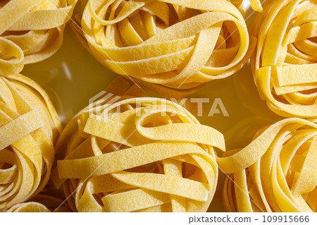 Uncooked Egg-Based Fettuccine Pasta Uncooked Egg-Based Fettuccine Pasta 109915666