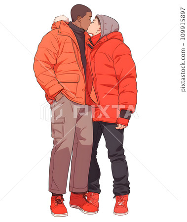 男性情侶接吻 男性情侶接吻 109915897
