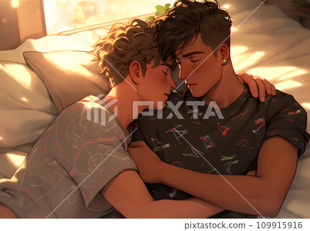 male couple hugging each other male couple hugging each other 109915916