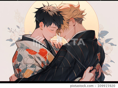 male couple hugging each other 109915920