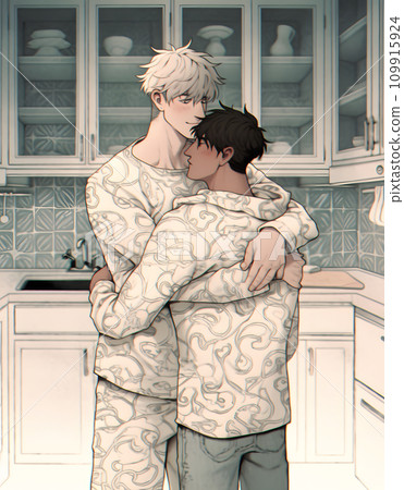 男性情侶互相擁抱 109915924