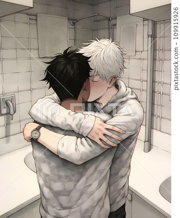 male couple hugging each other 109915926