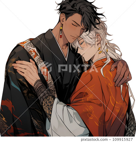 male couple hugging each other 109915927