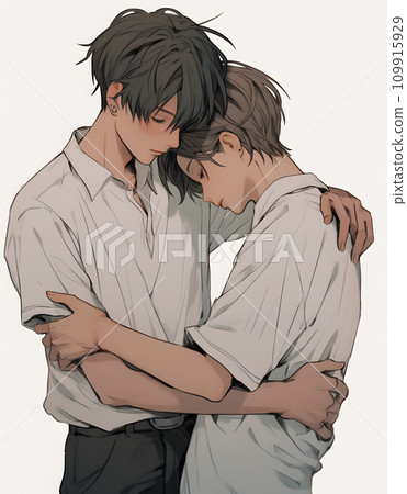male couple hugging each other 109915929