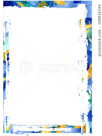Metallic Blue Edge Frame Digital Painting Metallic Blue Edge Frame Digital Painting 109916344