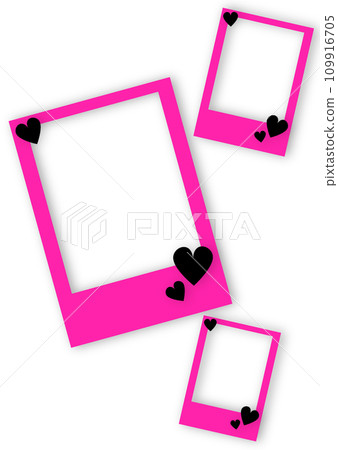 3 pink and black heart frames 109916705