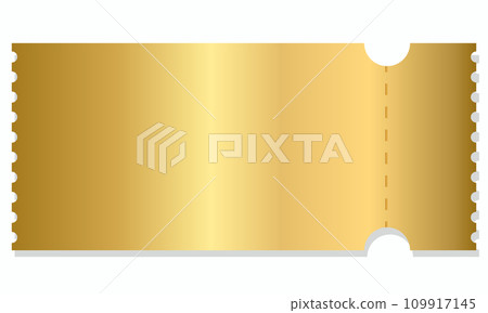 blank golden coupon or ticket. Golden sticker discount template. Vector illustration 109917145
