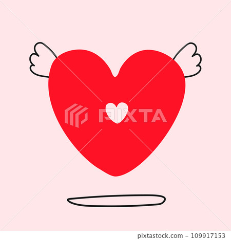 Heart with wings icon. Love symbol red heart Heart with wings icon. Love symbol red heart 109917153