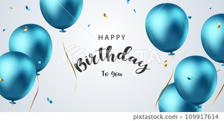 Celebrate your birthday background with beautiful balloons vector illustration. 109917614