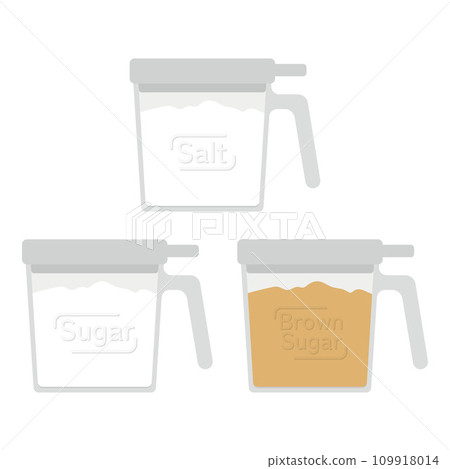 儲存容器中糖和鹽的插圖 儲存容器中糖和鹽的插圖 109918014