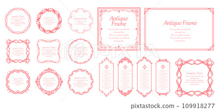 靈感源自春天的溫暖邊框設計。古董或復古風格的裝飾。 靈感源自春天的溫暖邊框設計。古董或復古風格的裝飾。 109918277