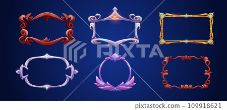 Fantasy game ui frame for avatar or menu banner. 109918621