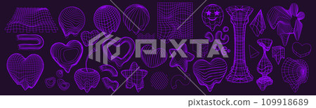 Y2k white purple abstract grid shape. 109918689