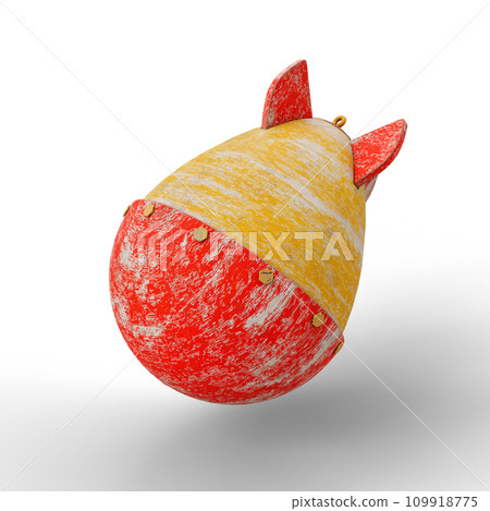 Atomic Nuclear Bomb on White Background. One of the Nuclear War Symbol. 3D Illustration. File with Clipping Path. Atomic Nuclear Bomb on White Background. One of the Nuclear War Symbol. 3D Illustration. File with Clipping Path. 109918775