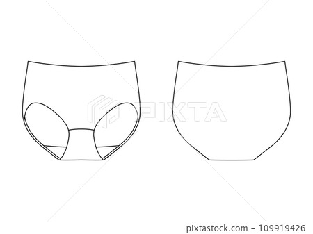 Women's underwear template front and back white Women's underwear template front and back white 109919426