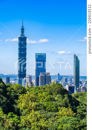 台灣台北 101 和信義新城摩天大樓 109919531