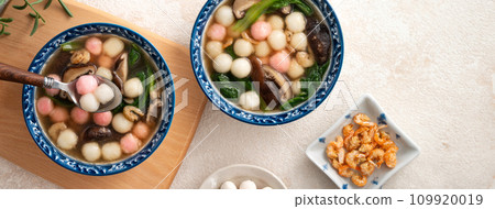 glutinous rice balls winter solstice salty glutinous rice balls red white pink Tang yuan タンユエン 団子 109920019