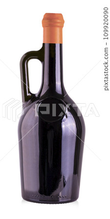 Original bottle with wine isolated on white background with clipping path 109920090