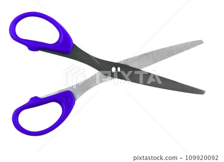 Close up of Blue Scissors isolated on a white background 109920092