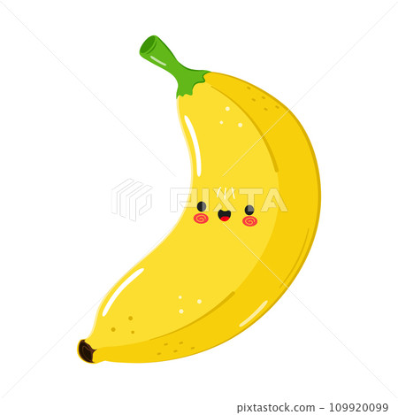 Banana character. Vector hand drawn cartoon kawaii character illustration icon. Isolated on white background. Banana character concept 109920099