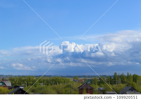 Formation of clouds and rain clouds in the blue sky Formation of clouds and rain clouds in the blue sky 109920551