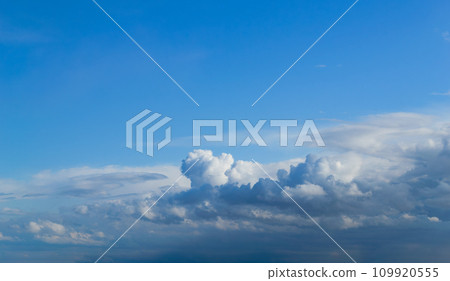 Formation of rain cumulus clouds in the blue sky Formation of rain cumulus clouds in the blue sky 109920555