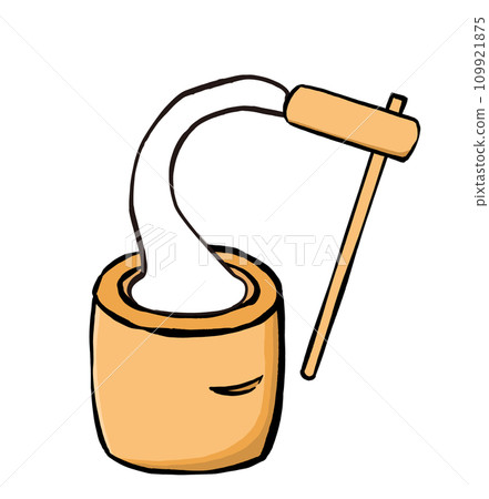 Illustration of mochi pounding - growing mochi 109921875