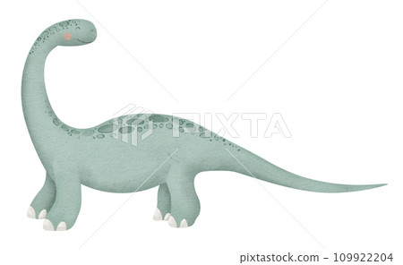 Dinosaur Diplodocus Watercolor illustration. Hand drawn clip art of blue Dino on isolated background. Sketch of cartoon character. Painting of cute animal for Baby shower and birthday party. Dinosaur Diplodocus Watercolor illustration. Hand drawn clip art of blue Dino on isolated background. Sketch of cartoon character. Painting of cute animal for Baby shower and birthday party. 109922204