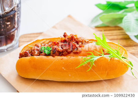 spicy hot chili dog spicy hot chili dog 109922430