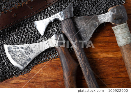 battle axes on chain mail armor battle axes on chain mail armor 109922900
