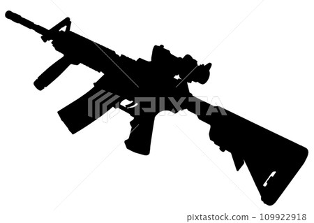 M4 Carbine with optic sight black silhouette 109922918