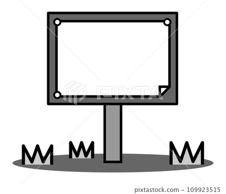 用於填寫和傳播警告和通知的木製標誌插圖 109923515