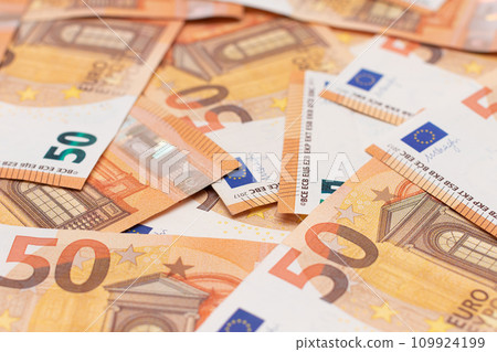 50 Euro Banknotes Money Background 50 Euro Banknotes Money Background 109924199
