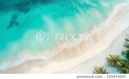 AI-generated image: Emerald green sea and beautiful sandy beach 109924695