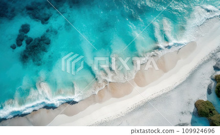 AI-generated image: Emerald green sea and beautiful sandy beach AI-generated image: Emerald green sea and beautiful sandy beach 109924696