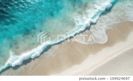 AI-generated image: Emerald green sea and beautiful sandy beach 109924697